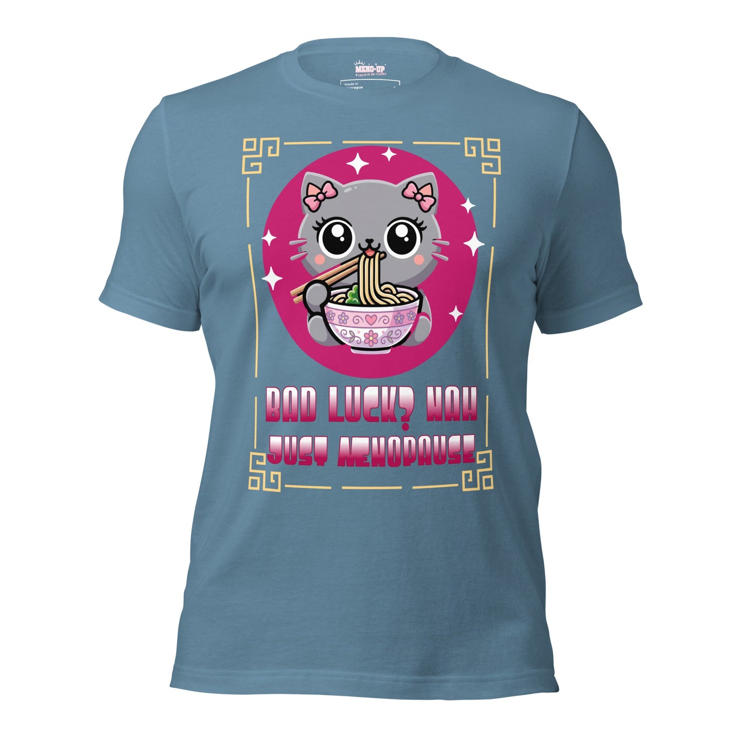 Meno-up Store T-SHIRT Steel Blue / XS Cute kawai cat menopause - T-shirt