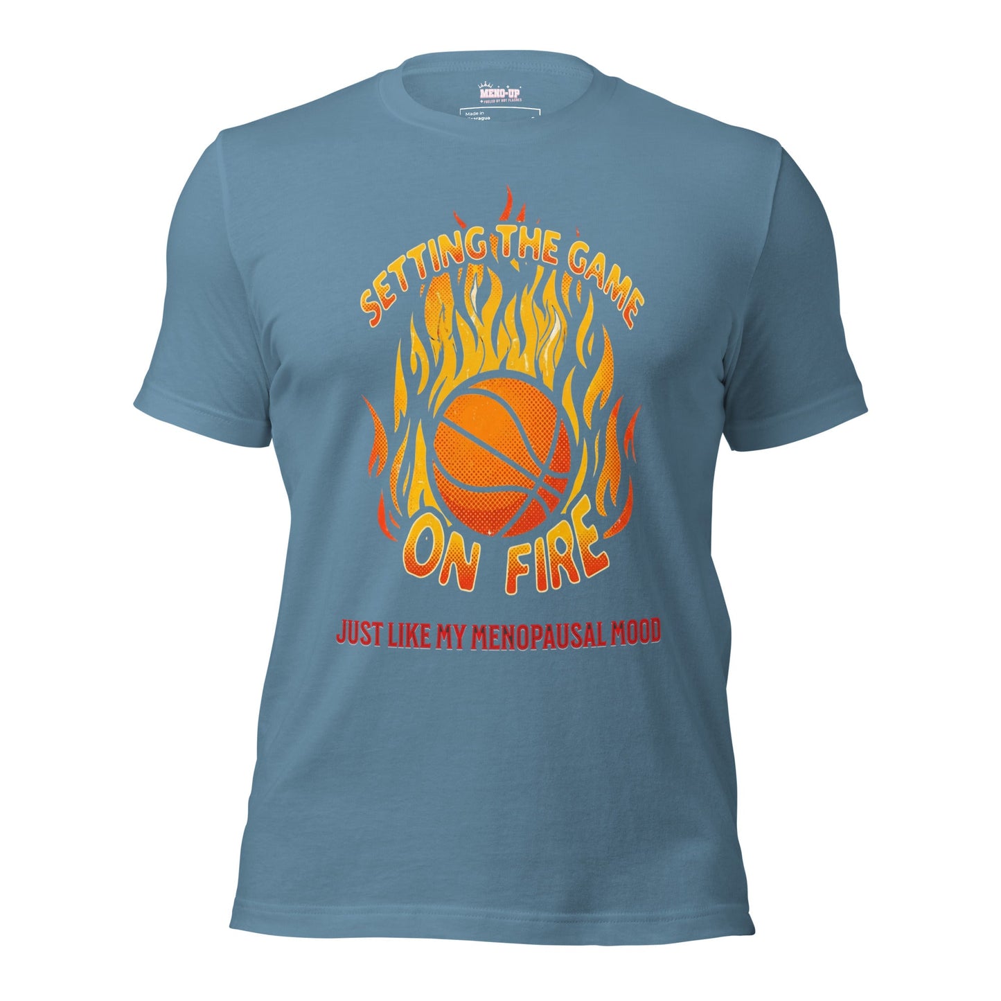 Meno-up Store T-SHIRT Steel Blue / XS Setting the game on fire - T-shirt