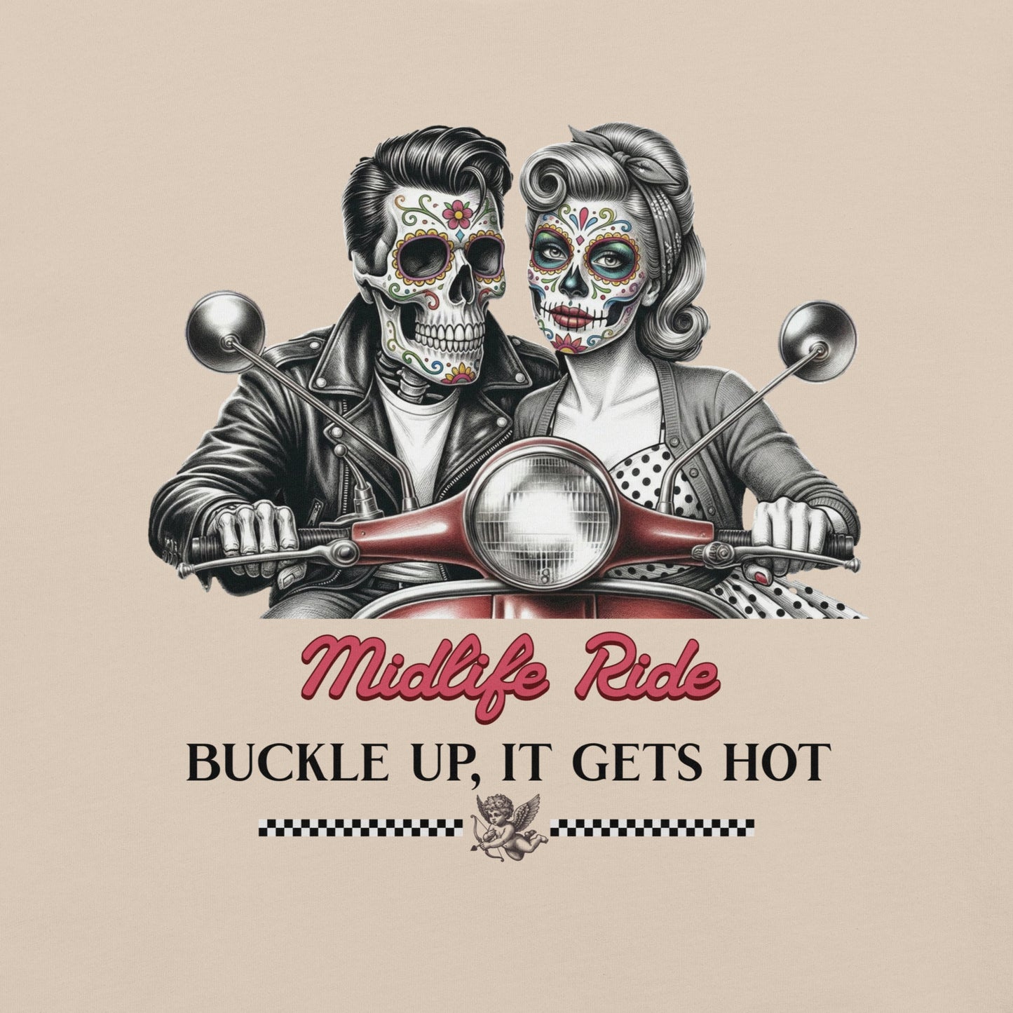 Meno-up Store T-SHIRT Valentine's Edition - Midlife ride - T-shirt