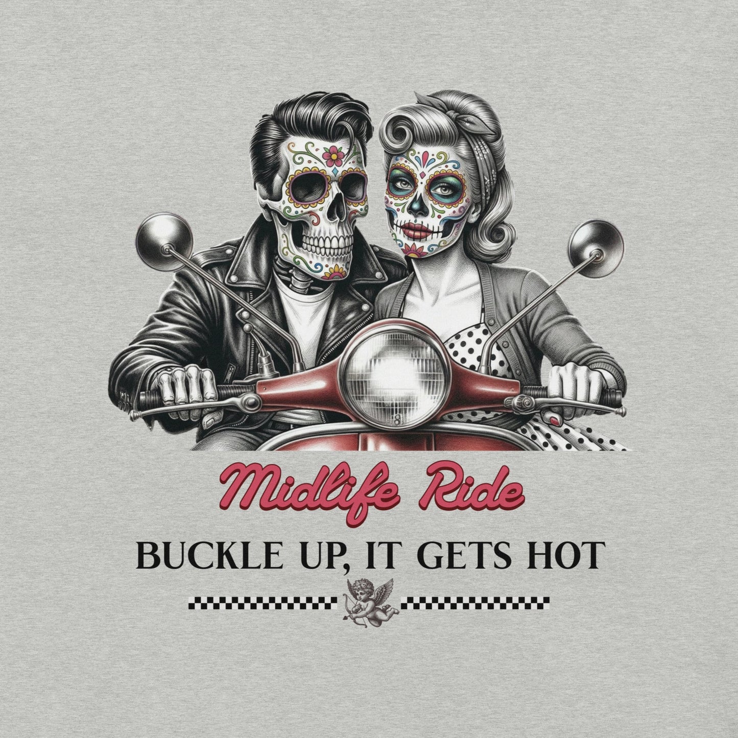 Meno-up Store T-SHIRT Valentine's Edition - Midlife ride - T-shirt