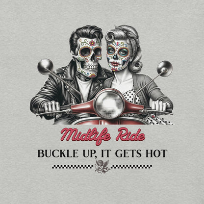Meno-up Store T-SHIRT Valentine's Edition - Midlife ride - T-shirt