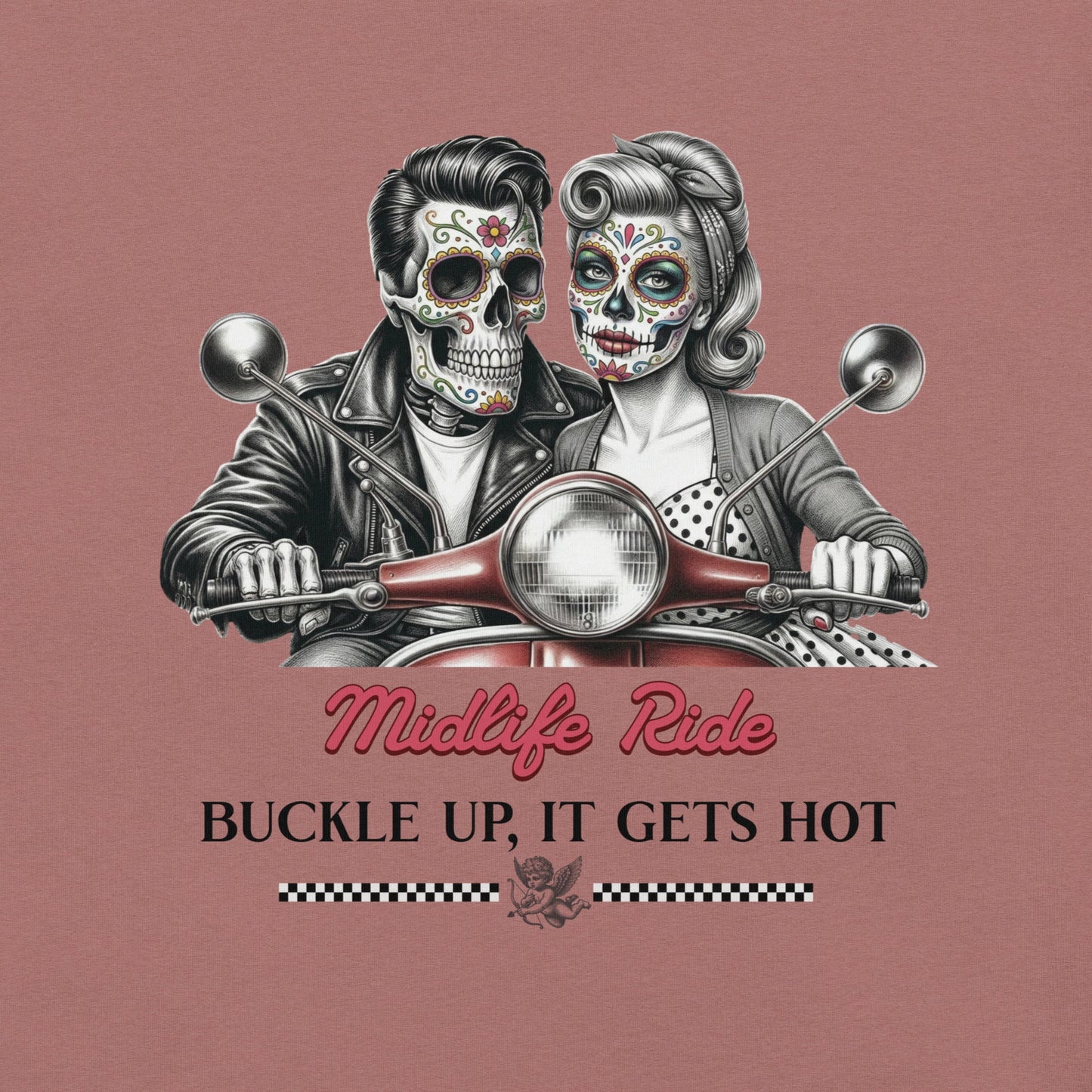 Meno-up Store T-SHIRT Valentine's Edition - Midlife ride - T-shirt