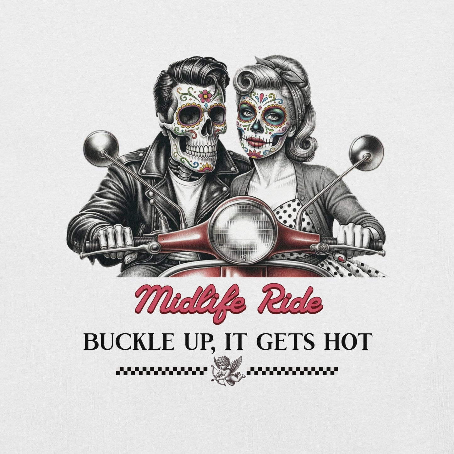 Meno-up Store T-SHIRT Valentine's Edition - Midlife ride - T-shirt