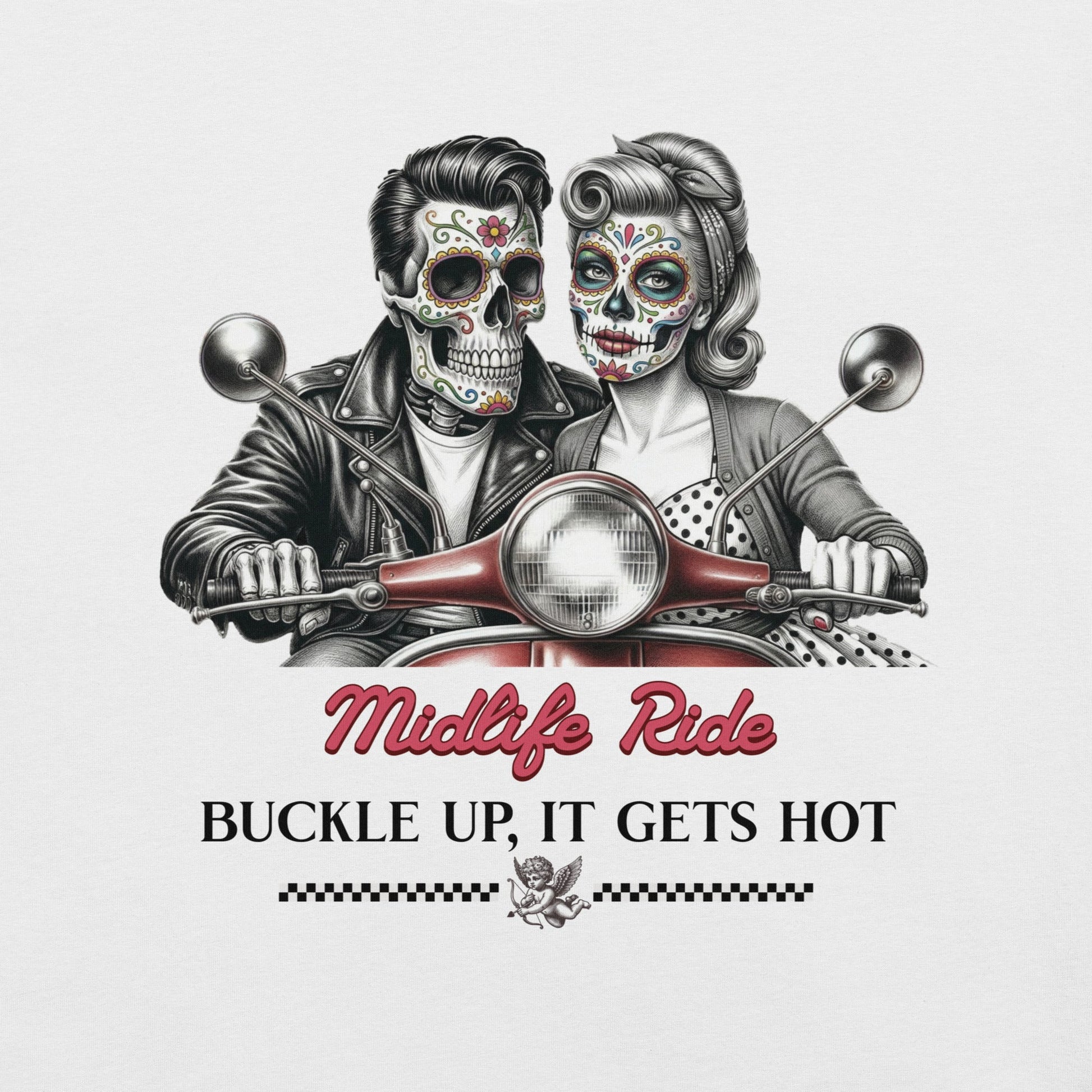 Meno-up Store T-SHIRT Valentine's Edition - Midlife ride - T-shirt