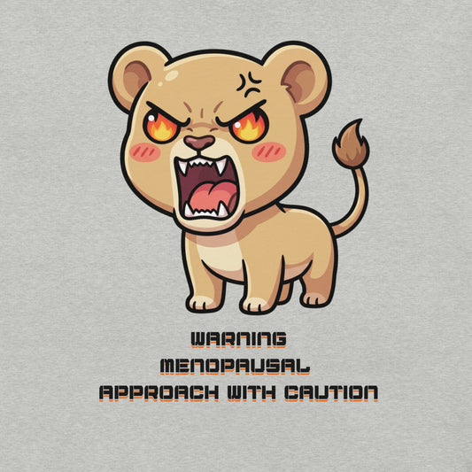 Meno-up Store T-SHIRT Warning kawai lion - T-shirt